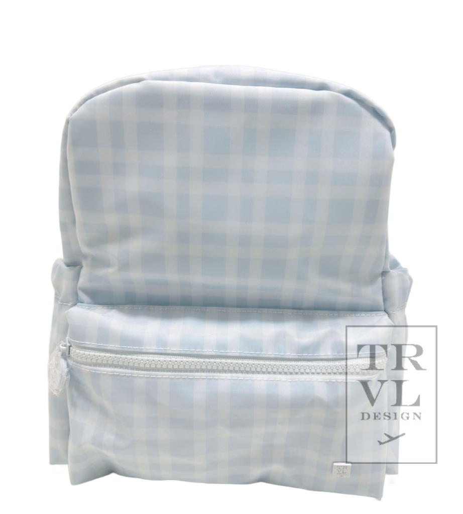 Mini Backer - Pimlico Plaid Blue Backpack Kids Backpacks + Bags TRVL Design