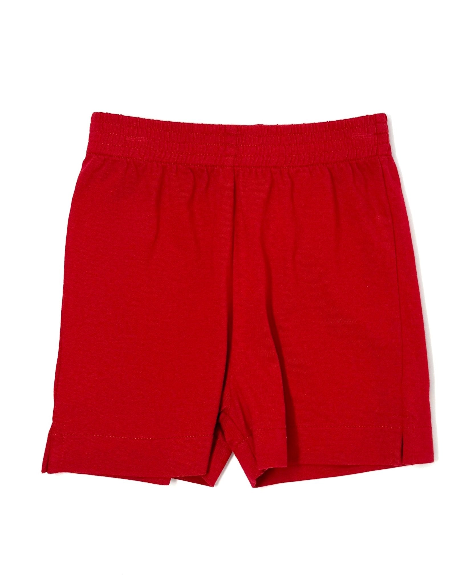 Boy's Jersey Shorts w/ Slit - Deep Red Boys Shorts Luigi
