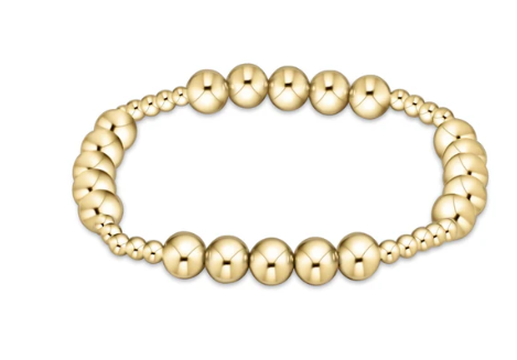 Classic Blissful Pattern 3mm Bead Bracelet - 6mm Gold Bracelets enewton   