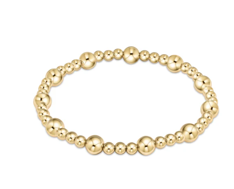 Extends - Classic Sincerity Pattern 6mm Bead Bracelet - Gold Bracelets enewton   