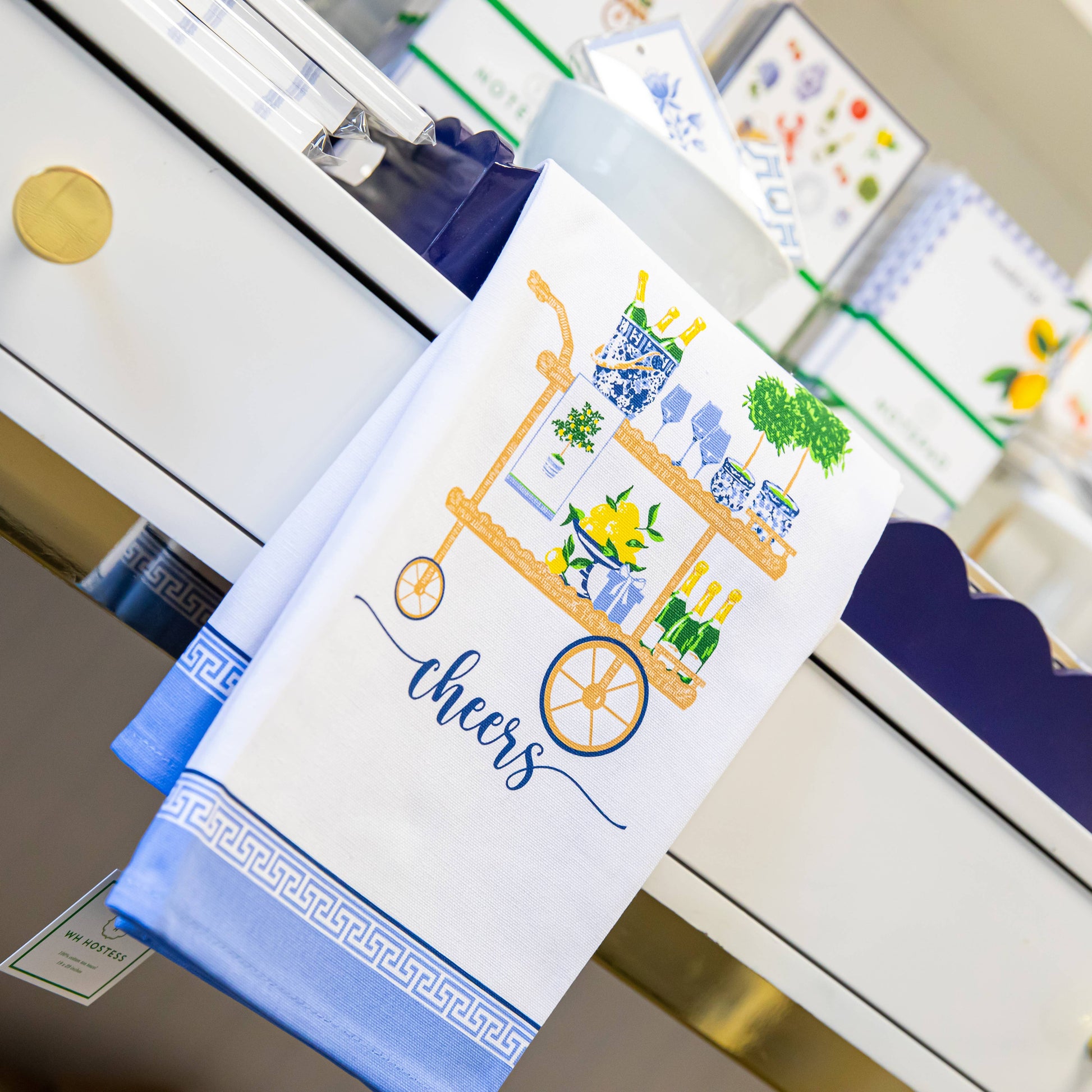 Tea Towel - Bar Cart Kitchen + Entertaining WH Hostess Social Stationery