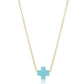 egirl 14" Necklace Gold - Signature Cross Gold Small Mint Necklaces enewton