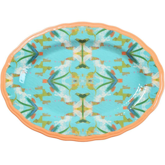 English Garden Turquoise Melamine: Platter Kitchen + Entertaining Laura Park Designs   