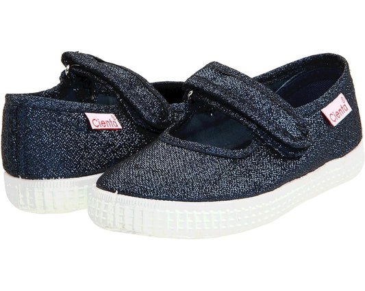 Girl Mary Jane - Navy Metallic Girls Shoes Cienta