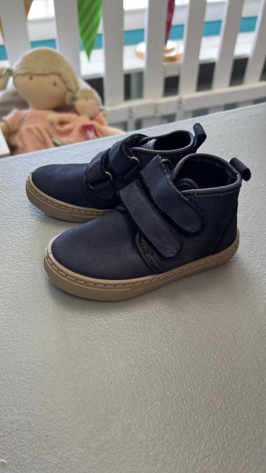 Suede Double Velcro Boot - Navy Boys Shoes Cienta   