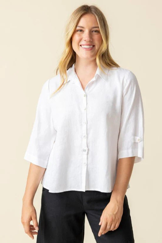 Linen Solid Everything Shirt - White Shirts Habitat