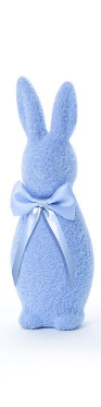 Set of 2 Flocked Bunny w/ Bow - Assorted Seasonal Two's Company Periwinkle