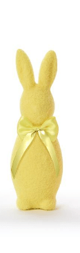 Set of 2 Flocked Bunny w/ Bow - Assorted Seasonal Two's Company Yellow
