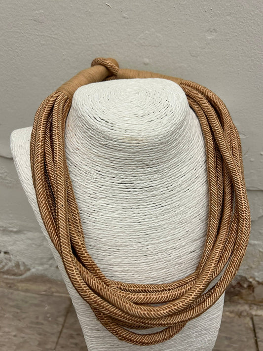 Slub 8-Strand Necklace - Tan Necklaces TWO FORTY TWO
