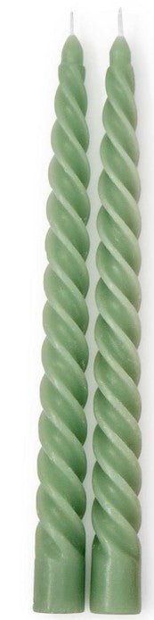 Twist Taper Candles Set of 2 - Assorted Seasonal Two's Company Green