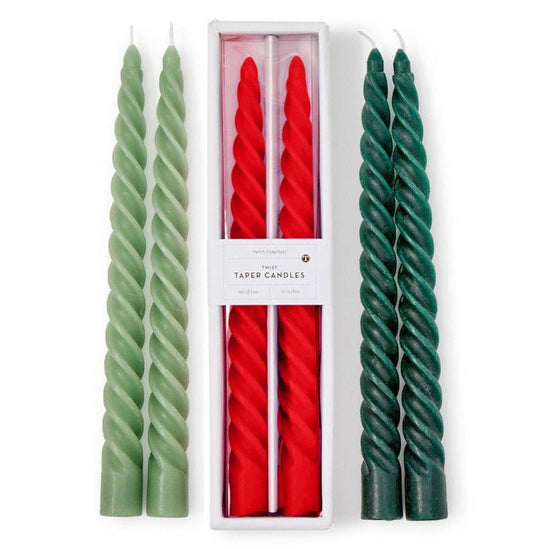 Twist Taper Candles Set of 2 - Assorted Seasonal Two's Company