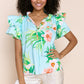 Kata Top - Aqua Floral Tops Sofia Collection   