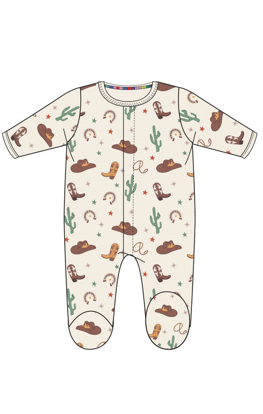 Not My First Rodeo Modal Magnetic Footie Baby Sleepwear Magnetic Me   