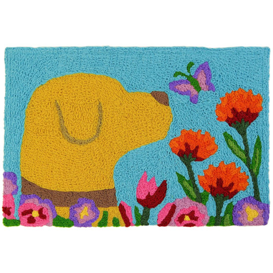 Jellybean Accent Rug - Golden Lab and Butterfly Home Decor Jellybean   