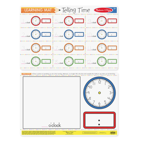 Telling Time Write-A-Mat Gifts Melissa & Doug   