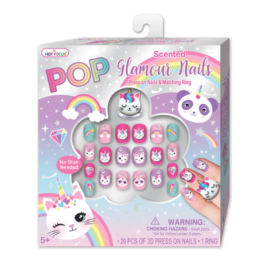 Scented Pop Glamour Nails - Caticorn Kids Misc Accessories Hot Focus   