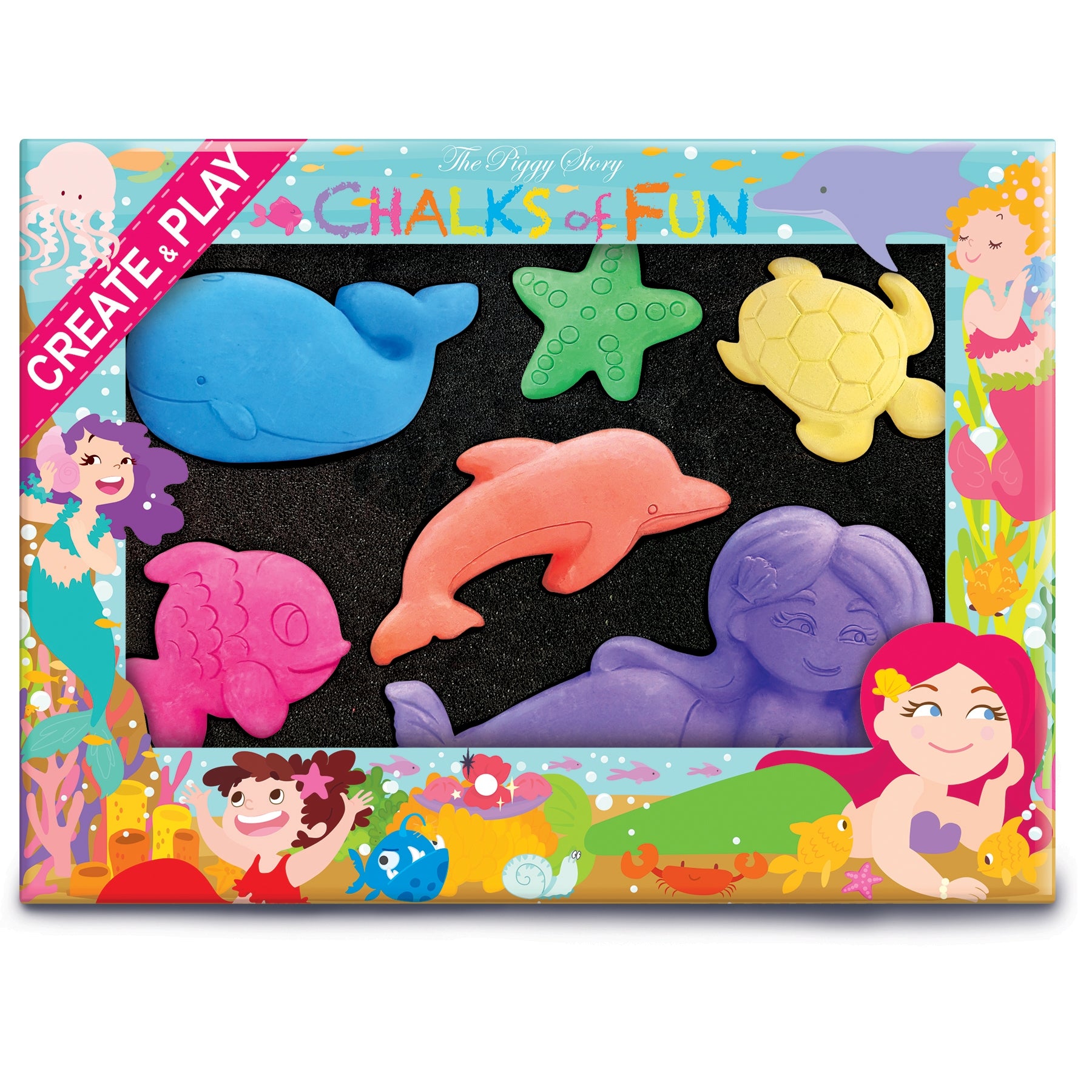 Chalks of Fun - Magical Mermaids Toys The Piggy Story   