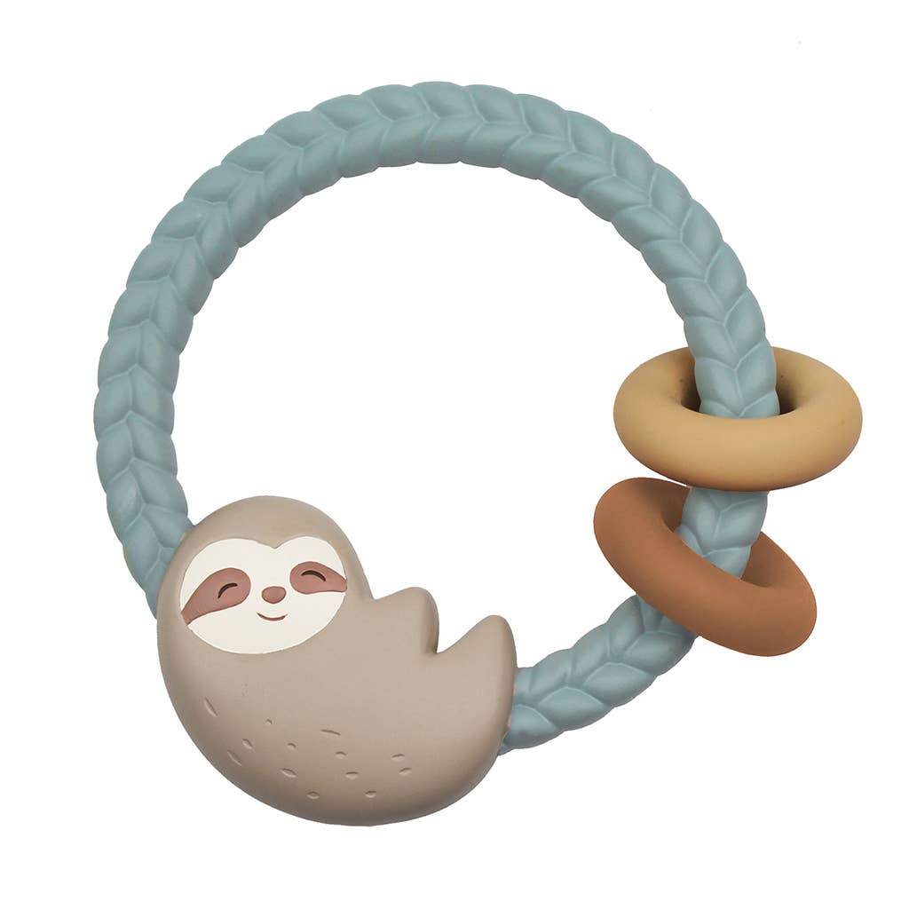Ritzy Rattle™ Silicone Teether Rattles - Sloth Baby Accessories Itzy Ritzy   