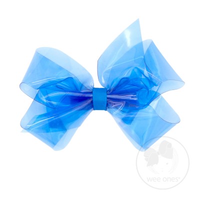 Medium Splish Splash Vinyl Bow - Agean Blue Accessories Wee Ones   