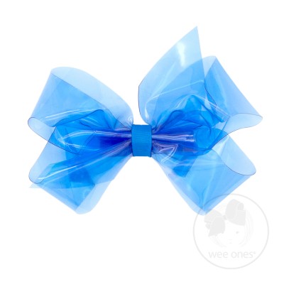 Medium Splish Splash Vinyl Bow - Agean Blue Kids Hair Accessories Wee Ones   