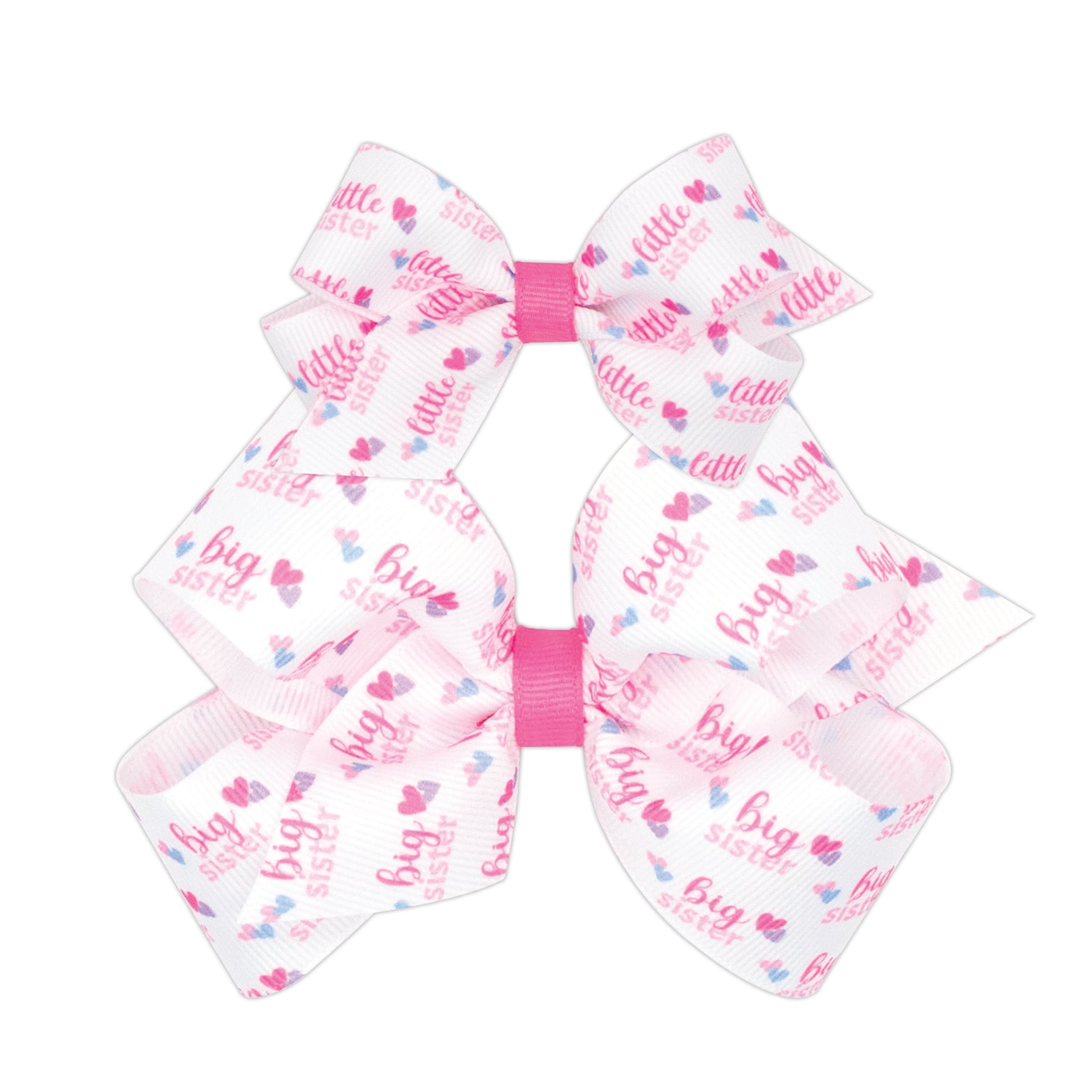 Lil/Big Sister with Hearts 2 Pack Bows Accessories Wee Ones   