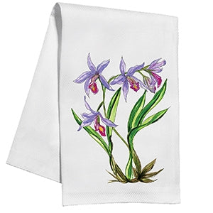 Kitchen Towel - Purple Orchid Botanical Gifts RoseanneBeck   