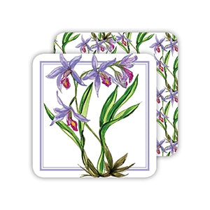 Purple Orchid Botanical Coaster Paper Goods RoseanneBeck   