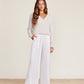 Washed Satin Wide Leg Pant - Stone Scattered Paisleys Lounge Barefoot Dreams   
