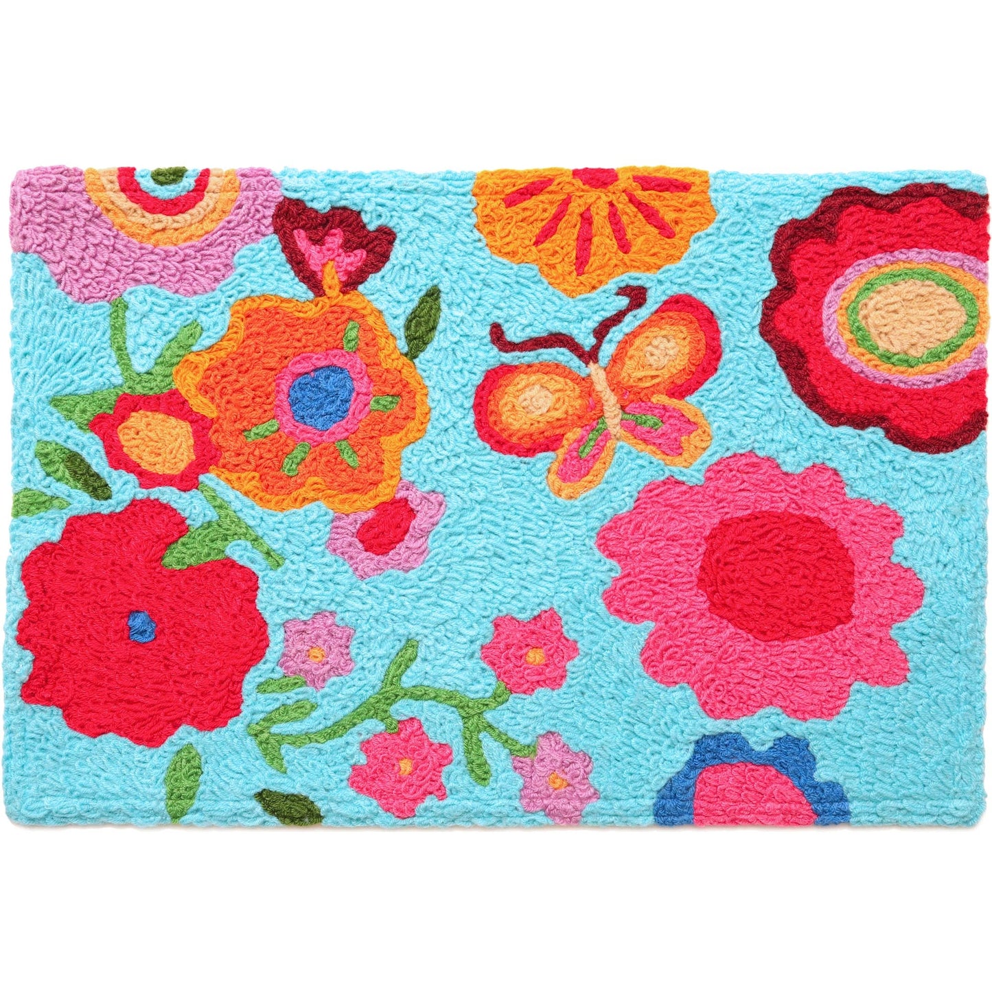 Jellybean Accent Rug - Watercolor Flowers and Butterfly Home Decor Jellybean   