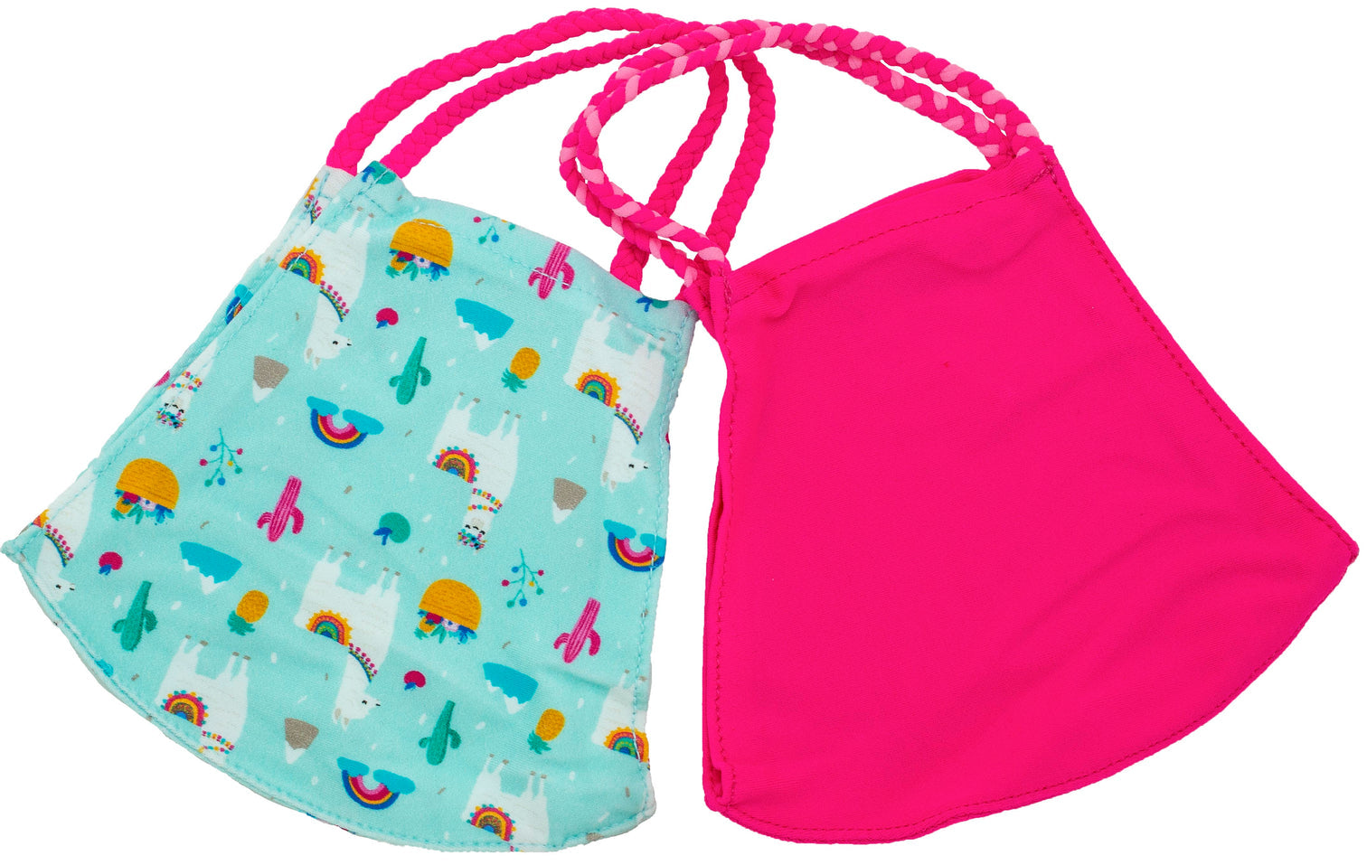 Kid's Pom Masks Set of 2 - Happy Llama/Powder Pink Gifts Pomchies   