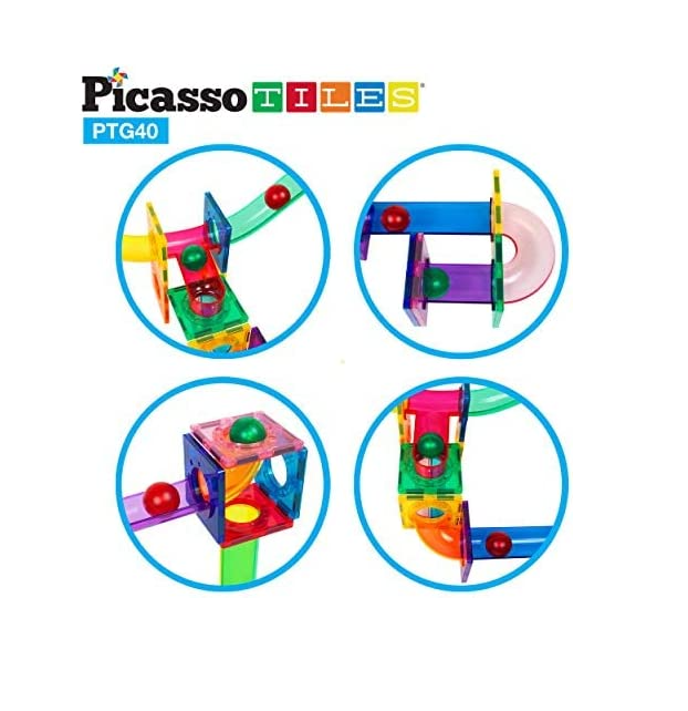 Picasso Tiles - 40 Piece Marble Run Toys Picasso Tiles   