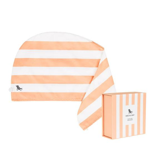 Hair Wrap Quick Dry Towel - Positano Peach Misc Accessories Dock & Bay   
