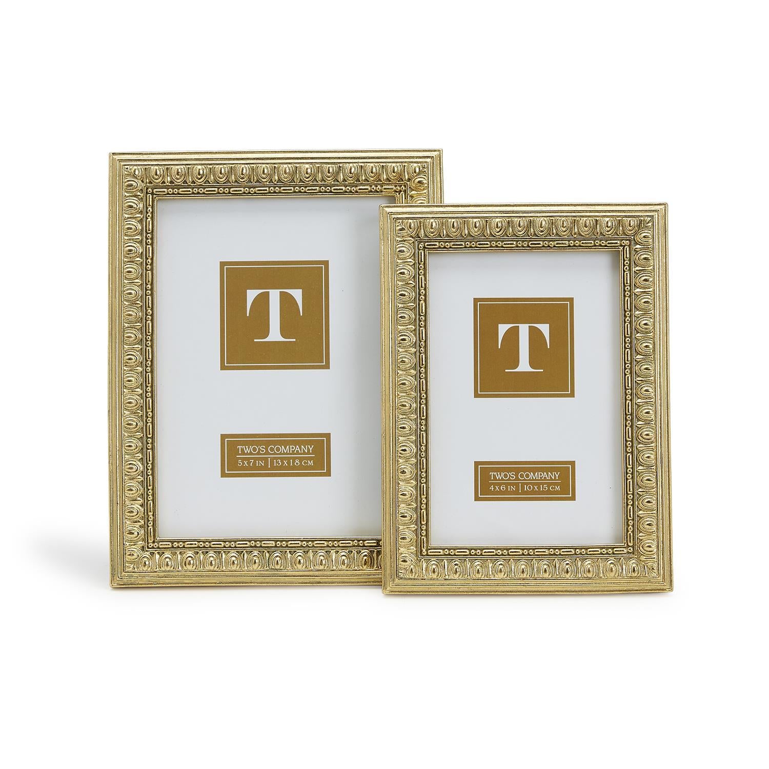 Golden Gallery Gold Finish Picture Frame Home Decor Two's Company   