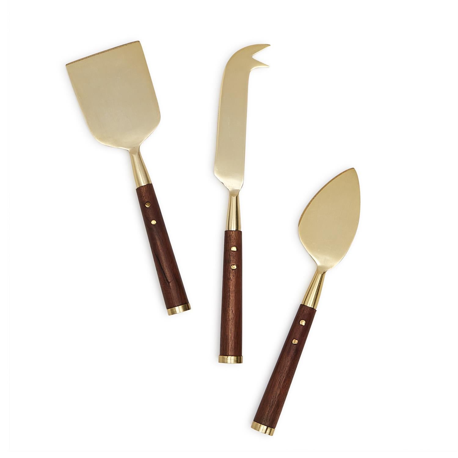 Acacia Cheese Knives Set of 3 in Gift Box Kitchen + Entertaining Two's Company   