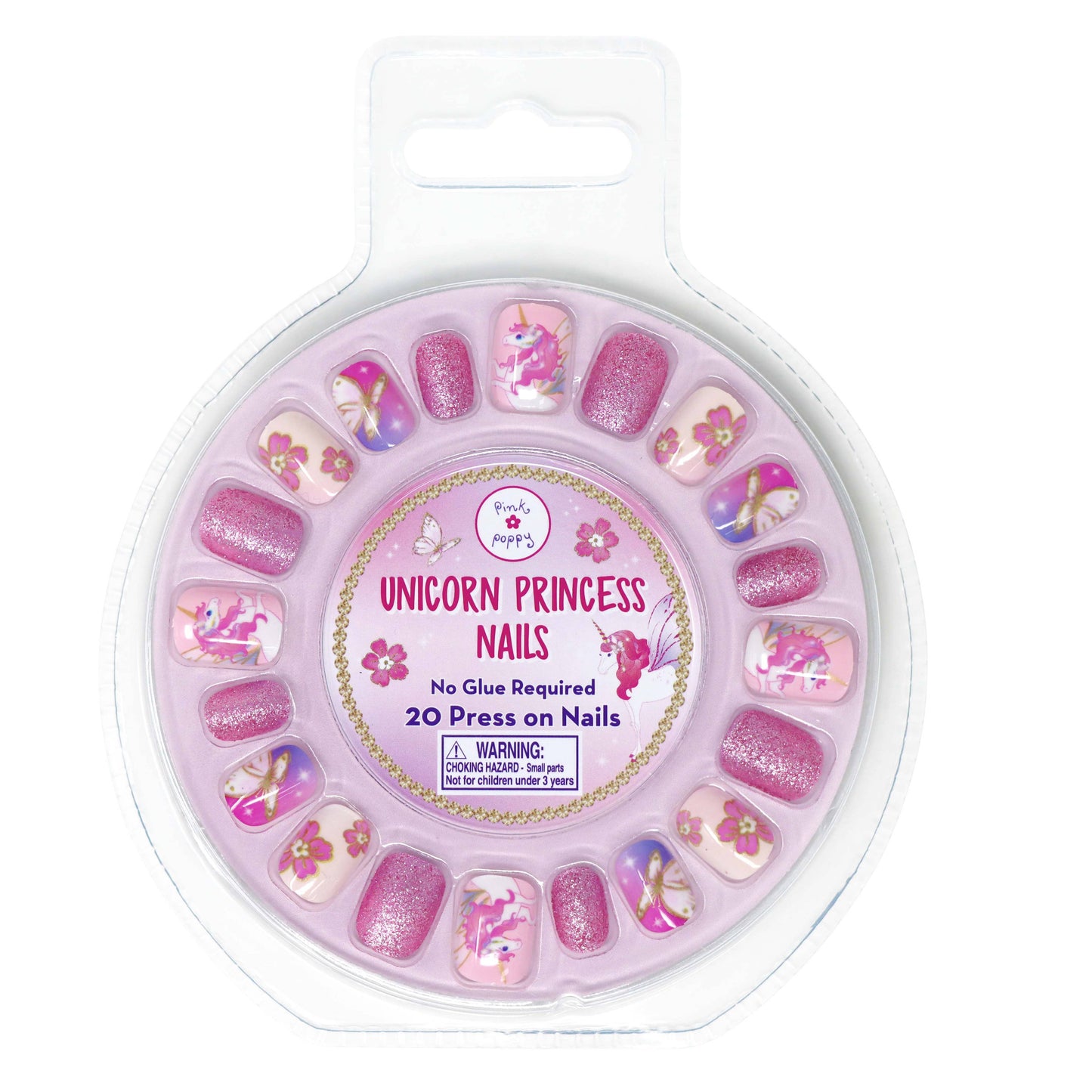 Unicorn Princess Press On Nails Kids Misc Accessories Pink Poppy   