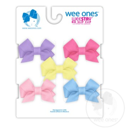 5 Pack Tiny Bow Multi Pack - Pastel Kids Hair Accessories Wee Ones   
