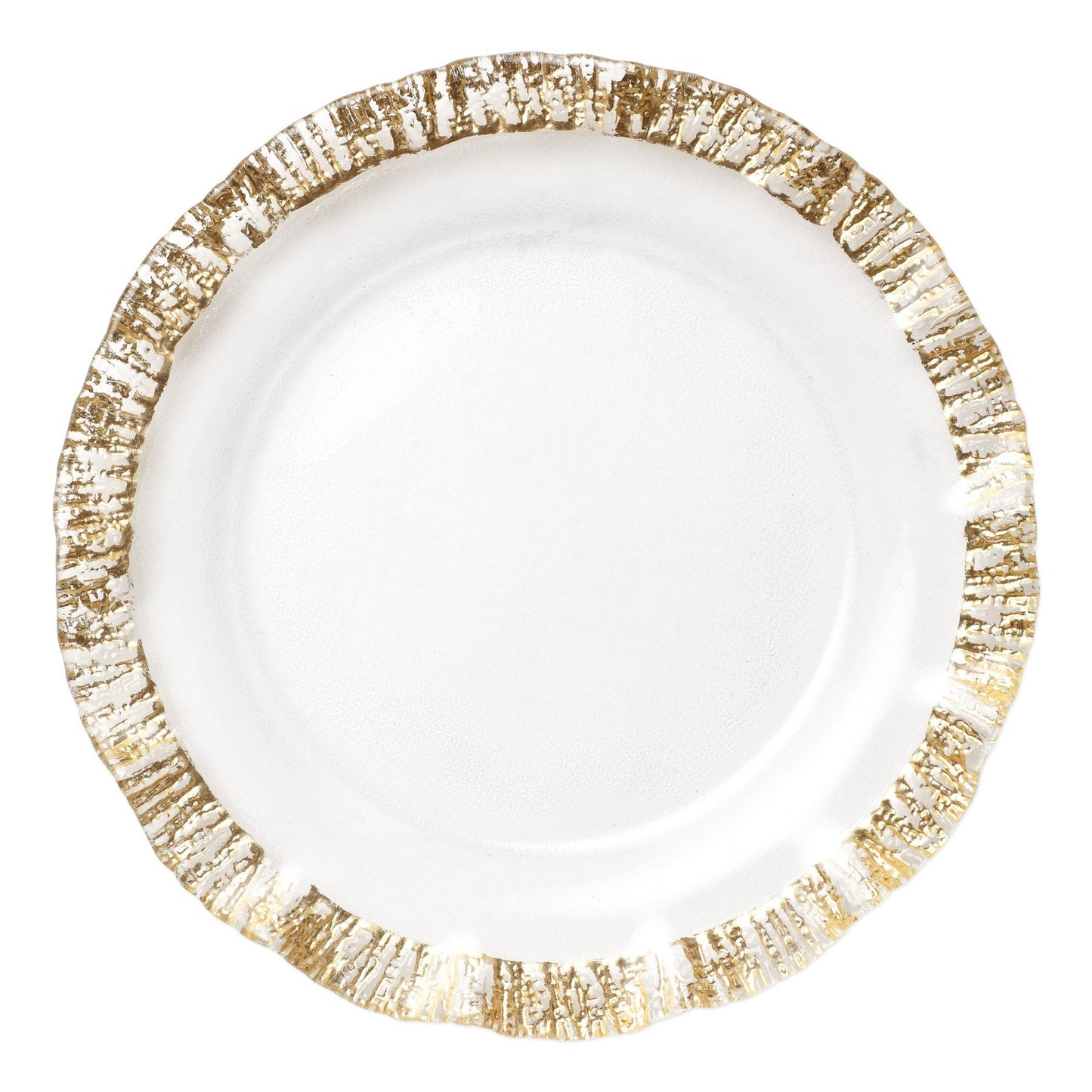 Rufolo Glass Gold Service Plate/Charger Home Decor Vietri   