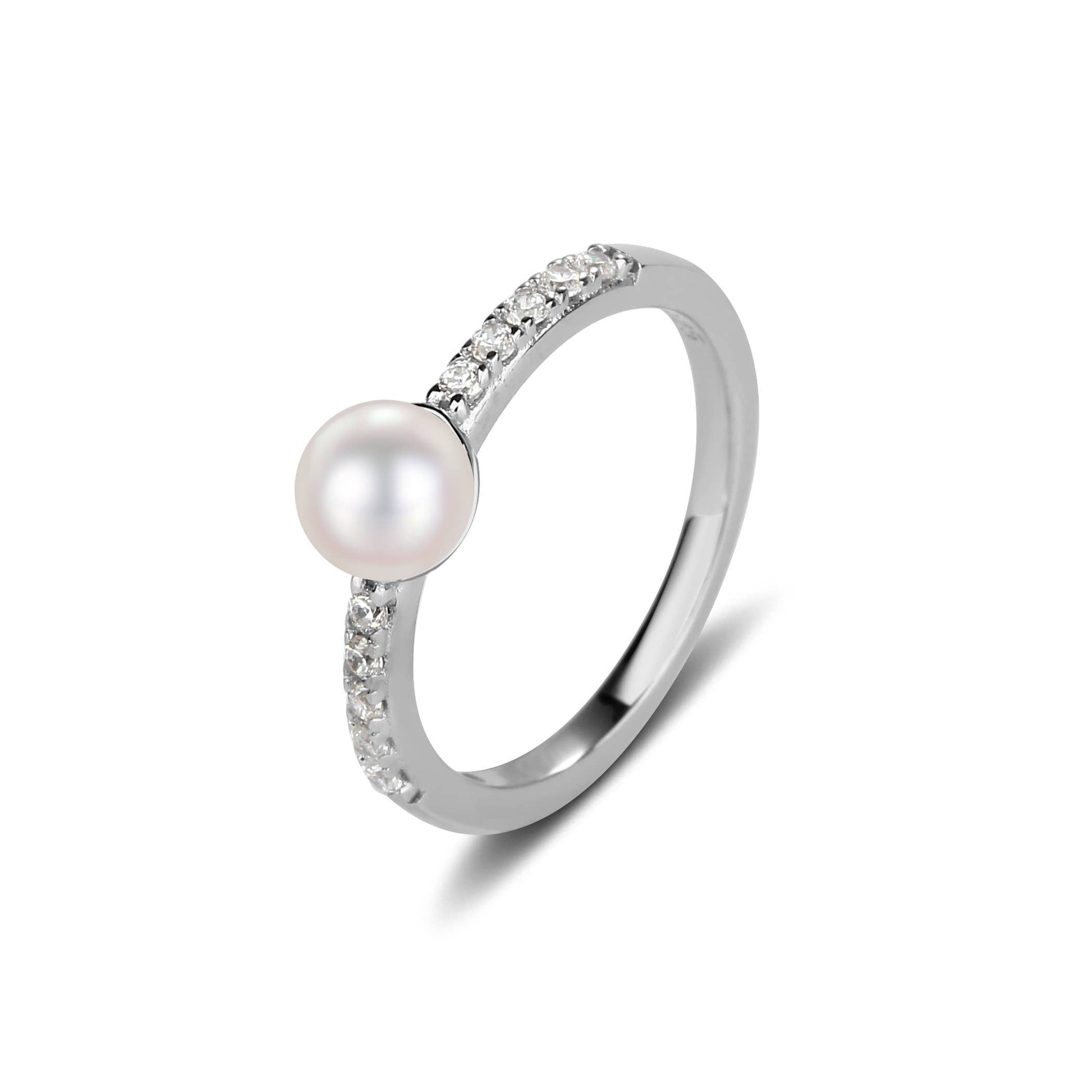 Sterling Silver Freshwater Pearl Baby Ring w CZ for Kids - Size 5 Kids Jewelry Cherished Moments   