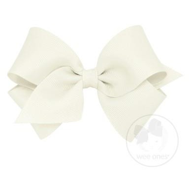 Small Grosgrain Bow Kids Hair Accessories Wee Ones Antique White  
