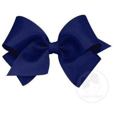 Small Grosgrain Bow Kids Hair Accessories Wee Ones Light Navy  