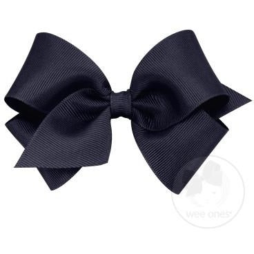 Small Grosgrain Bow Kids Hair Accessories Wee Ones Navy  