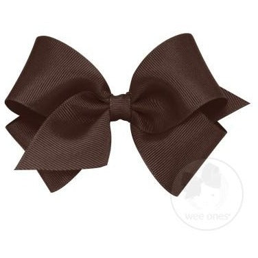 Small Grosgrain Bow Kids Hair Accessories Wee Ones Spice Brown  