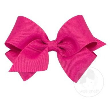 Small Grosgrain Bow Kids Hair Accessories Wee Ones Shocking Pink  