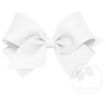 Small Grosgrain Bow Kids Hair Accessories Wee Ones White  
