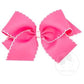 King Moonstitch Basic Bow Accessories Wee Ones Pink with White  