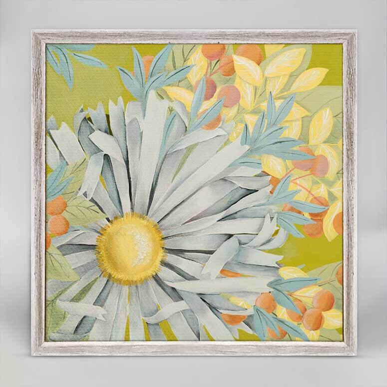 Sunny Aster Mini Framed Canvas 6x6 Home Decor Greenbox Art   
