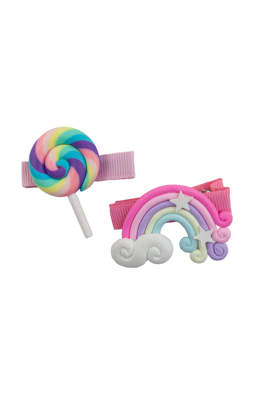 Lollypop Rainbow Hairclips Kids Hair Accessories Great Pretenders   