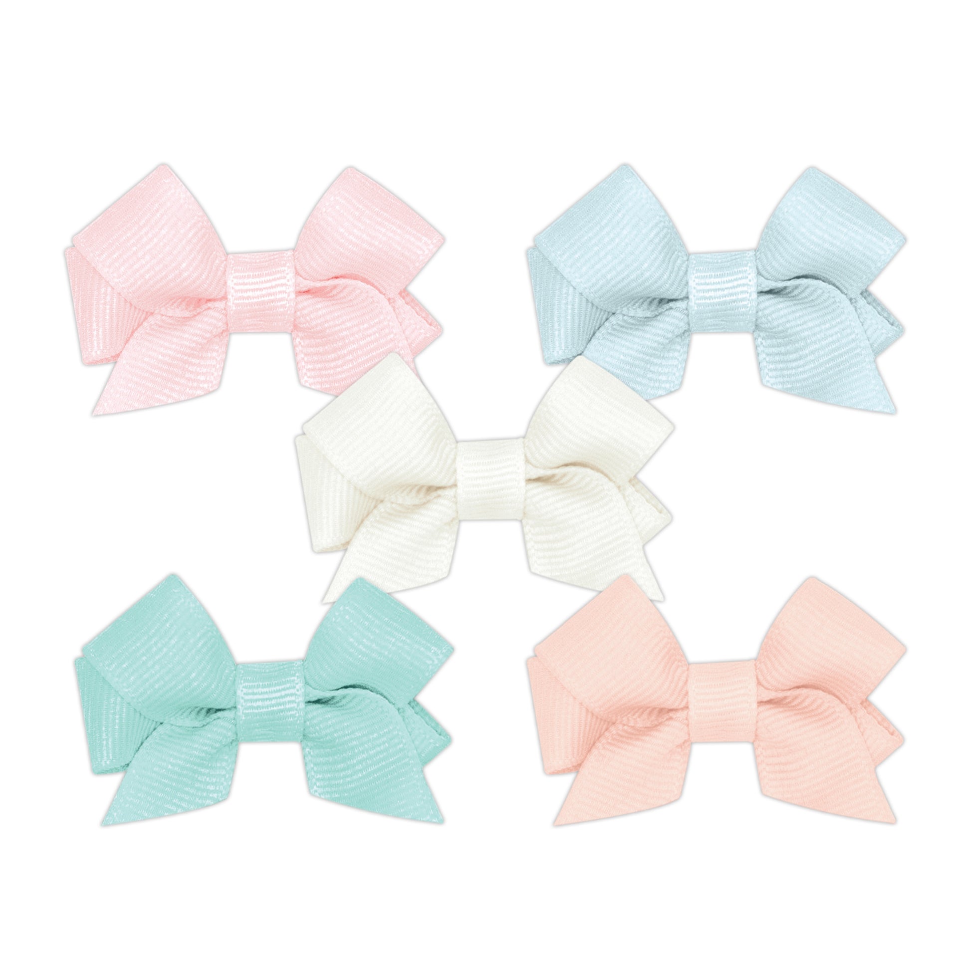 5 Pack Tiny Bow Multi Pack - Soft Pastels Kids Hair Accessories Wee Ones   