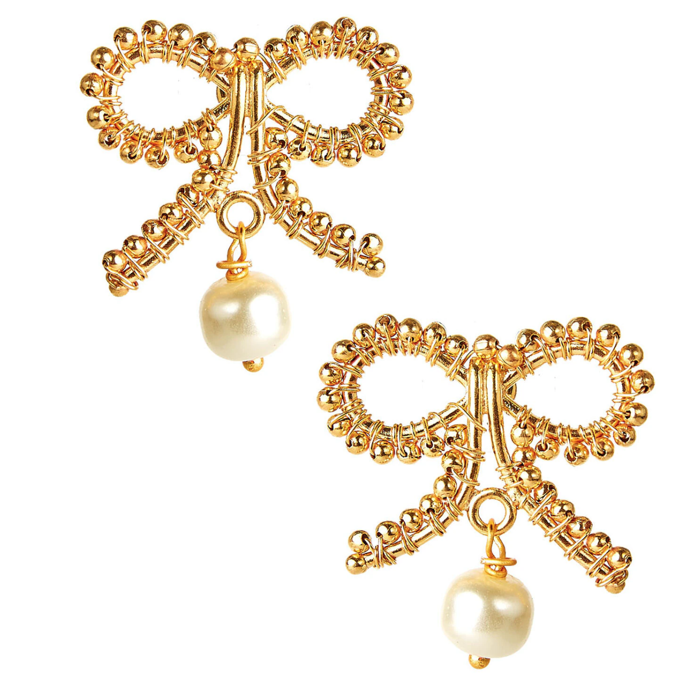 Bow Stud Earring with Pearl Drop Women's Jewelry Lisi Lerch   