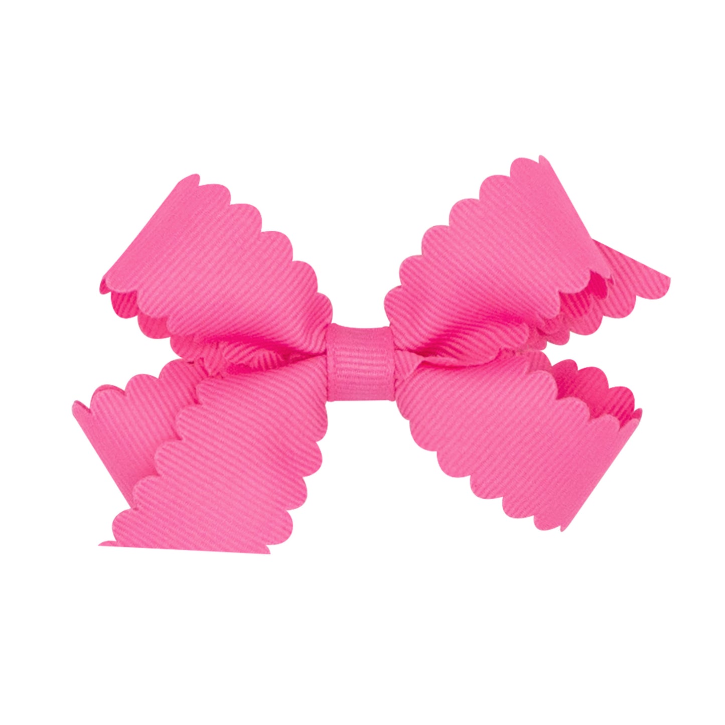 Mini Grosgrain Scallop Edge Bow - Hot Pink Accessories Wee Ones   